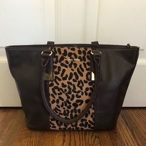 Antonio Melani Brown and Leopard Printed Handbag